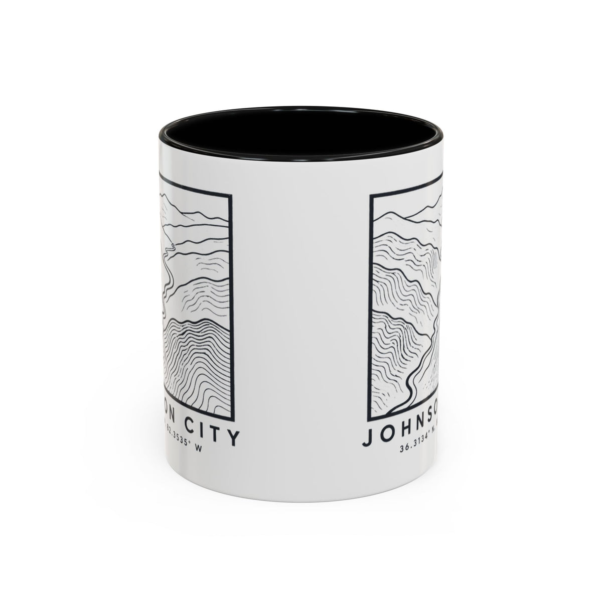 Johnson City Topo Map Accent Mug