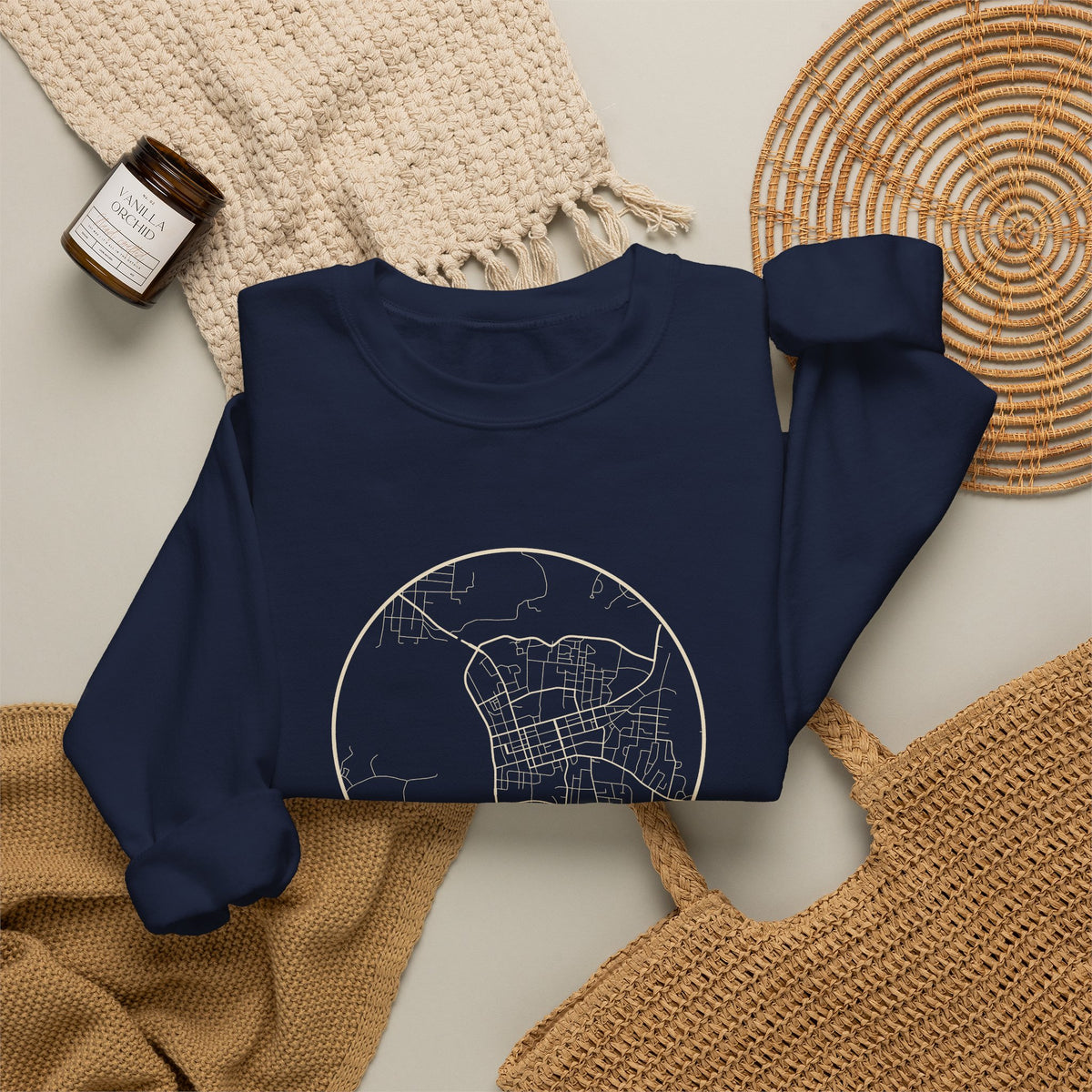 Clarksville Street Map Crewneck Sweatshirt