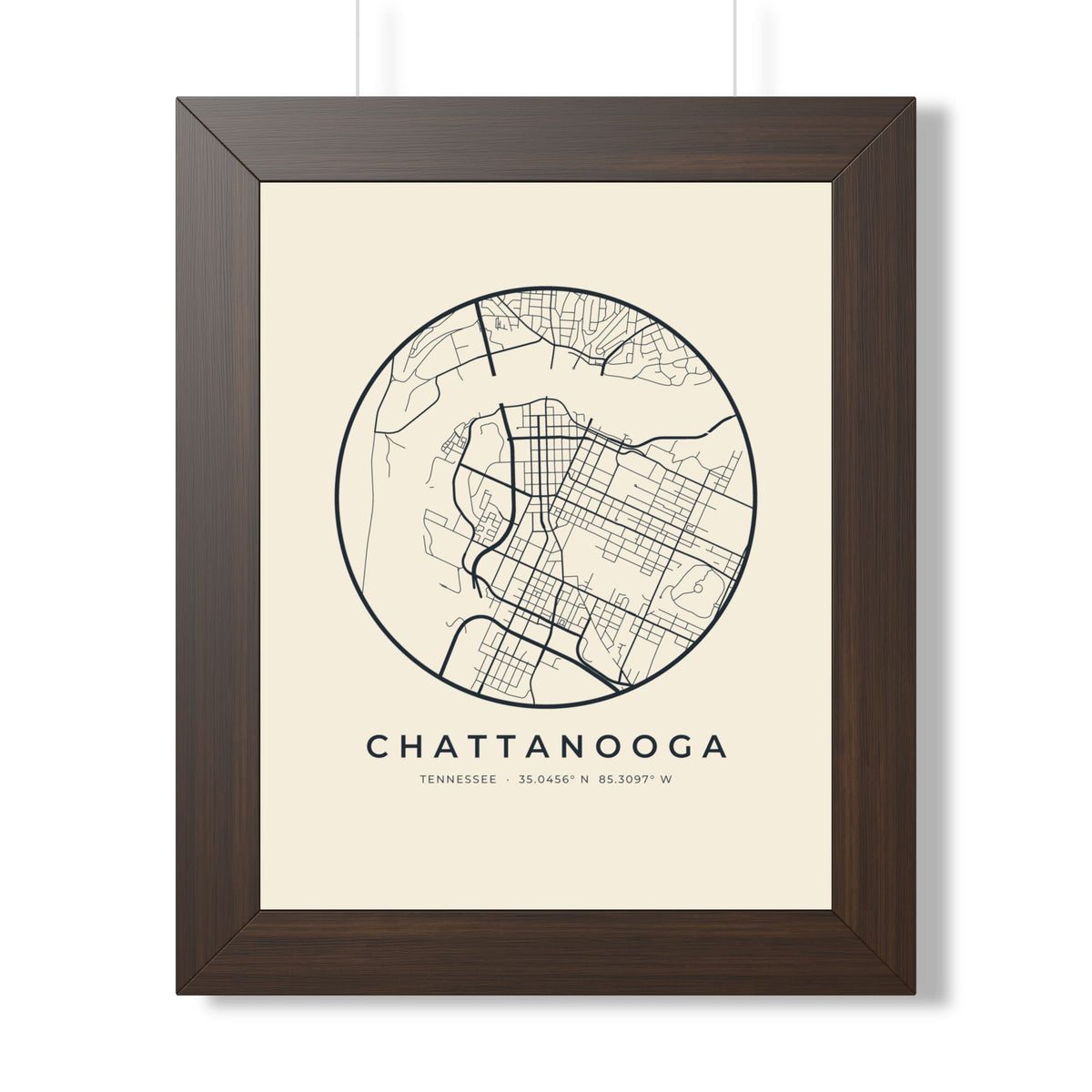 Chattanooga Street Map Framed Print