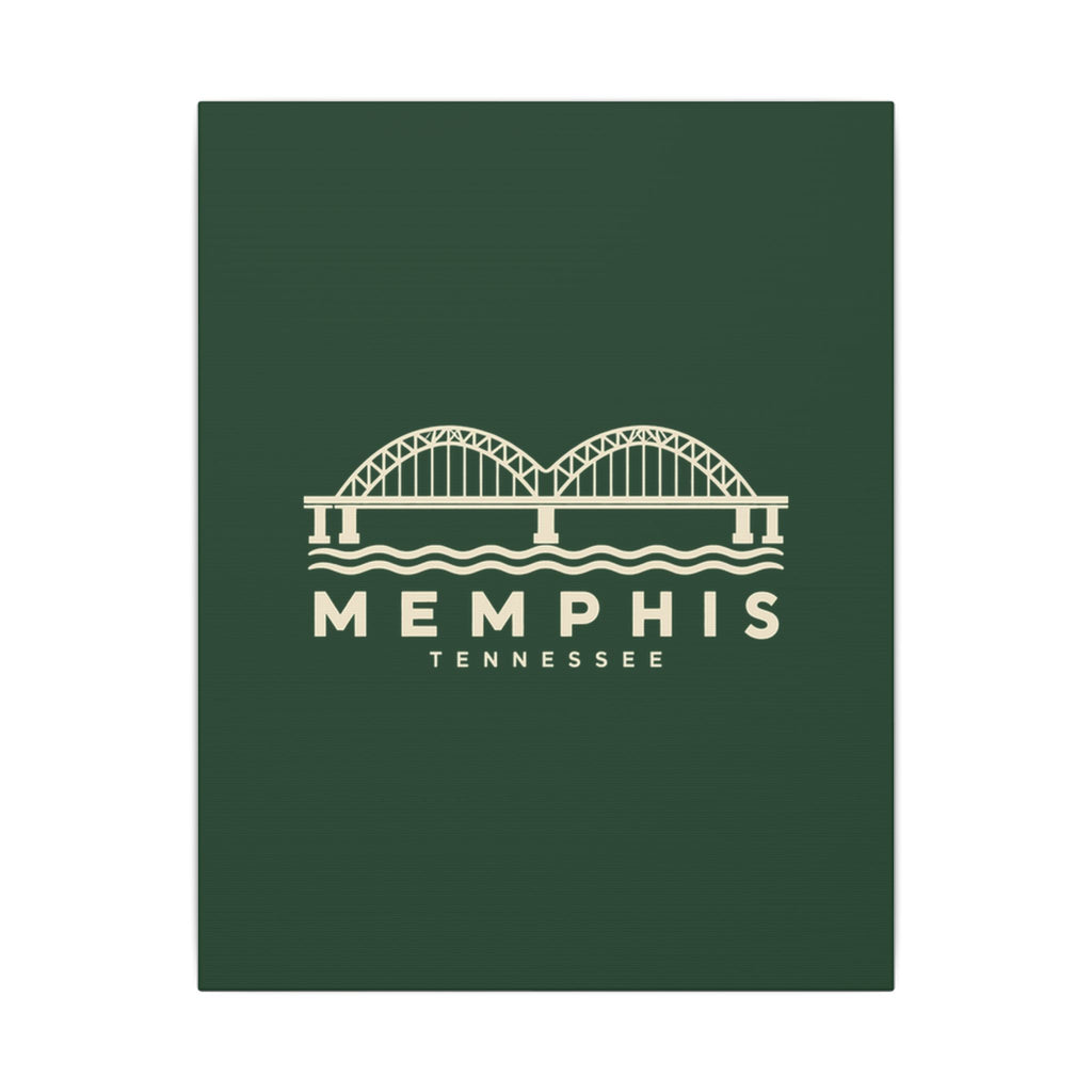 Memphis Hernando de Soto Bridge Canvas Print (Forest Green)