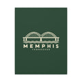 Memphis Hernando de Soto Bridge Canvas Print (Forest Green)