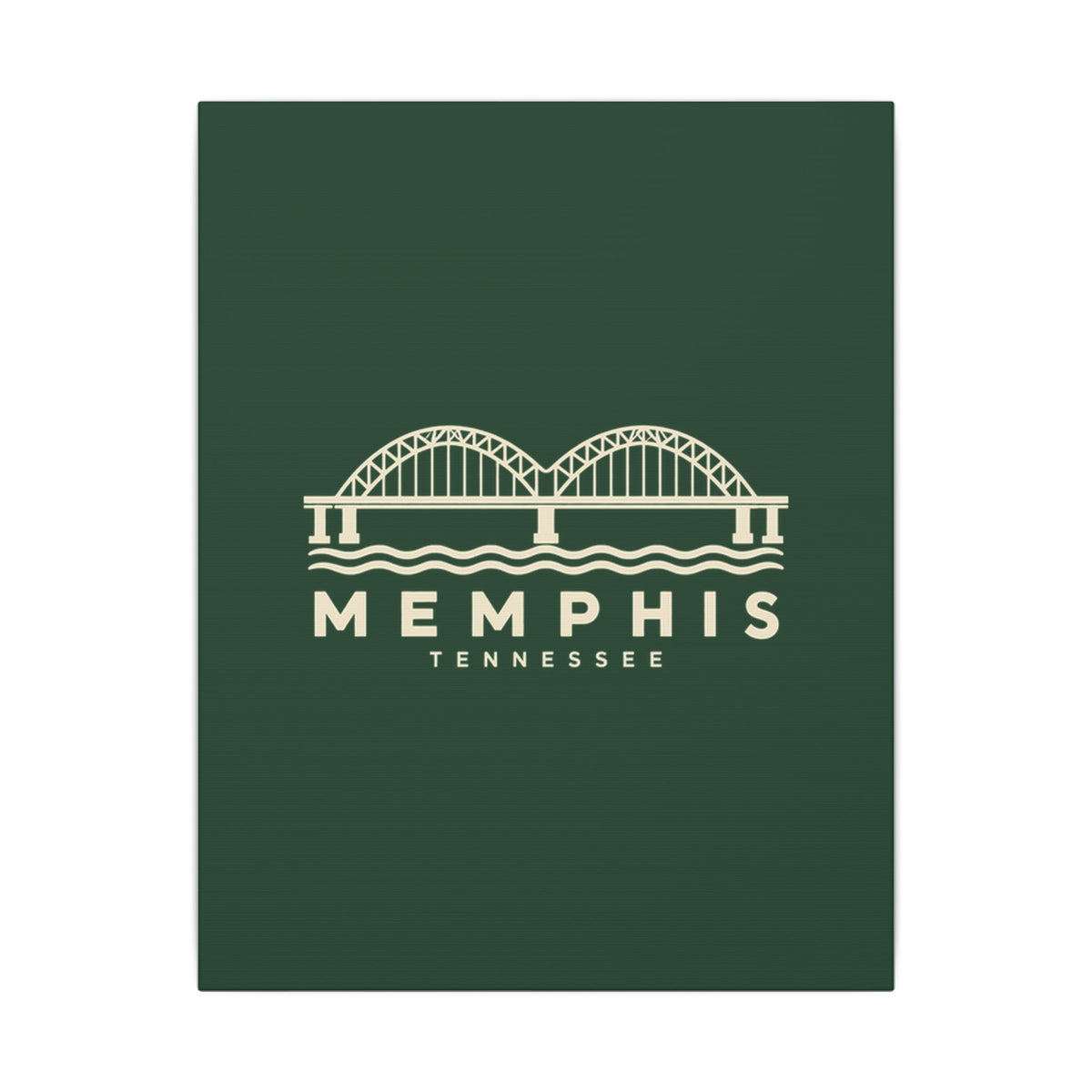 Memphis Hernando de Soto Bridge Canvas Print (Forest Green)