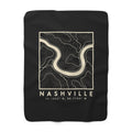 Nashville Topo Map Sherpa Blanket (Black)
