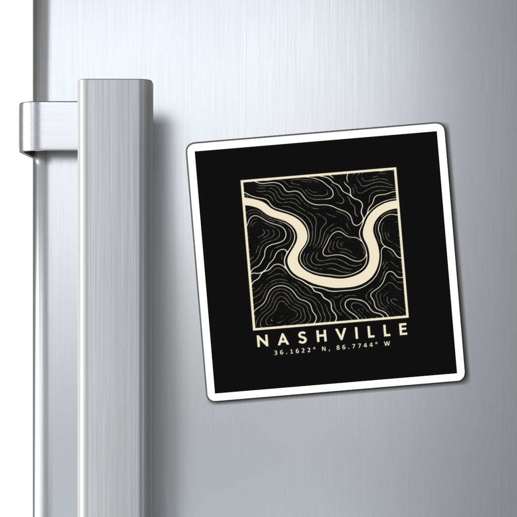 Nashville Topo Map Magnet (Black)