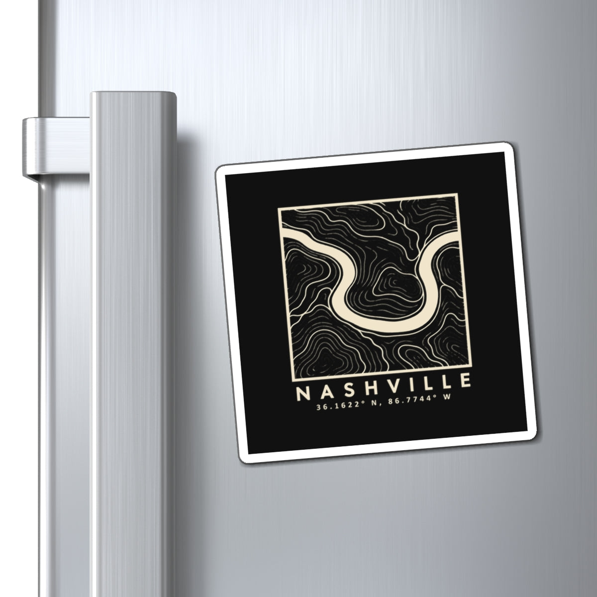 Nashville Topo Map Magnet (Black)