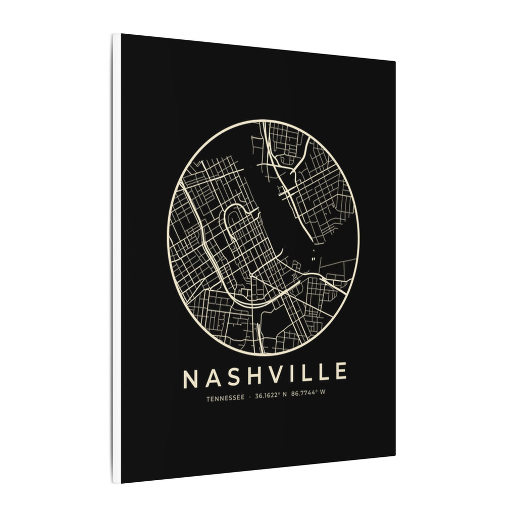Nashville Street Map Canvas Print (Black)