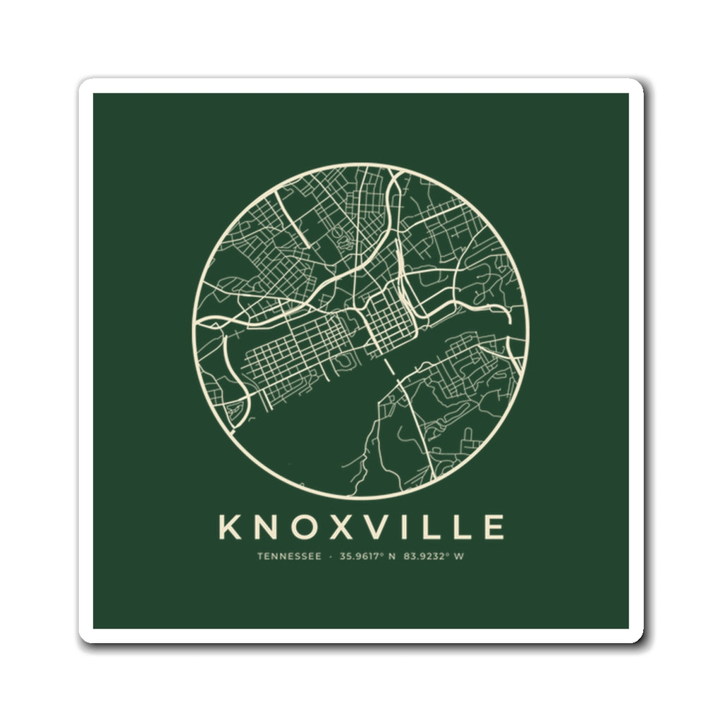 Knoxville Street Map Magnet (Forest Green)