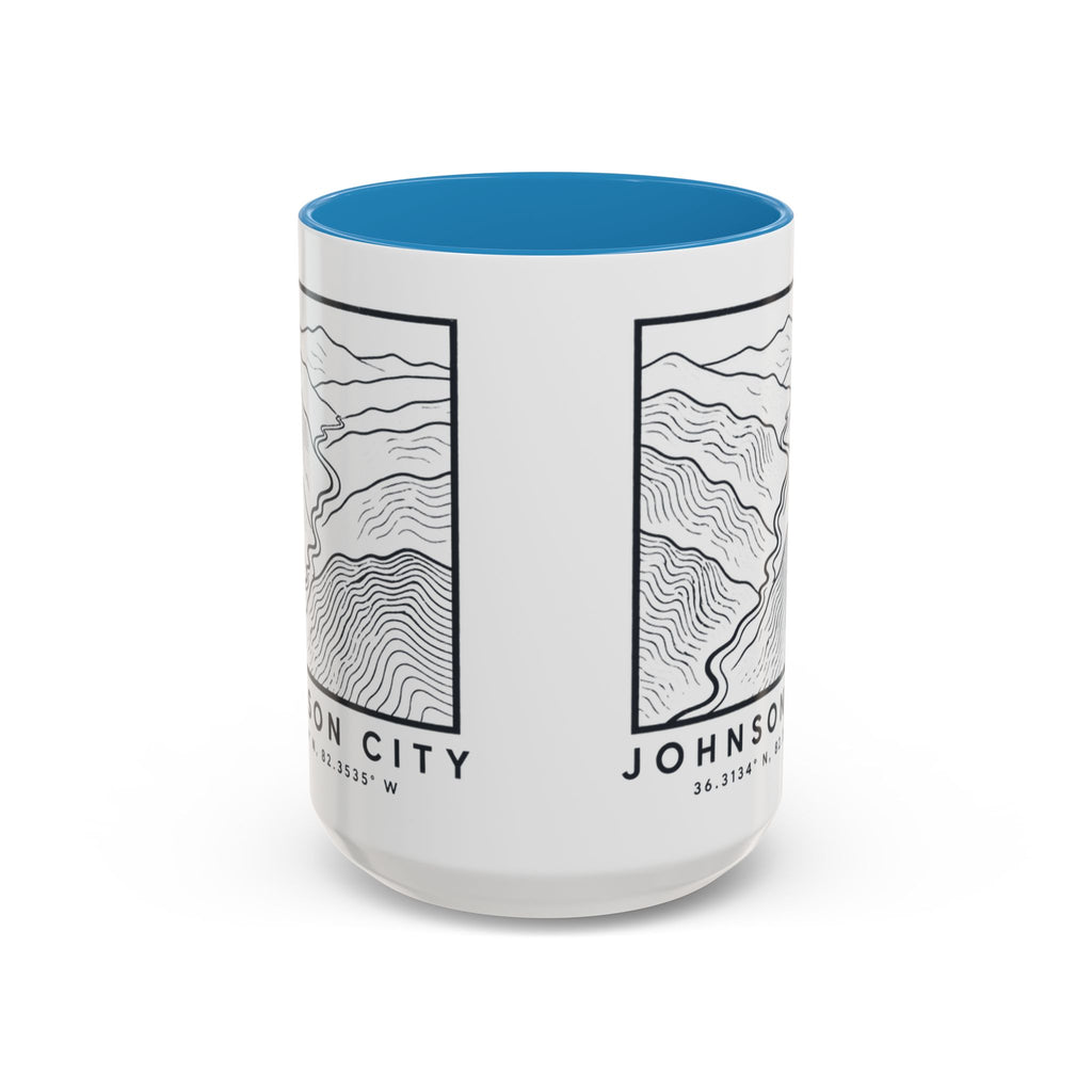 Johnson City Topo Map Accent Mug