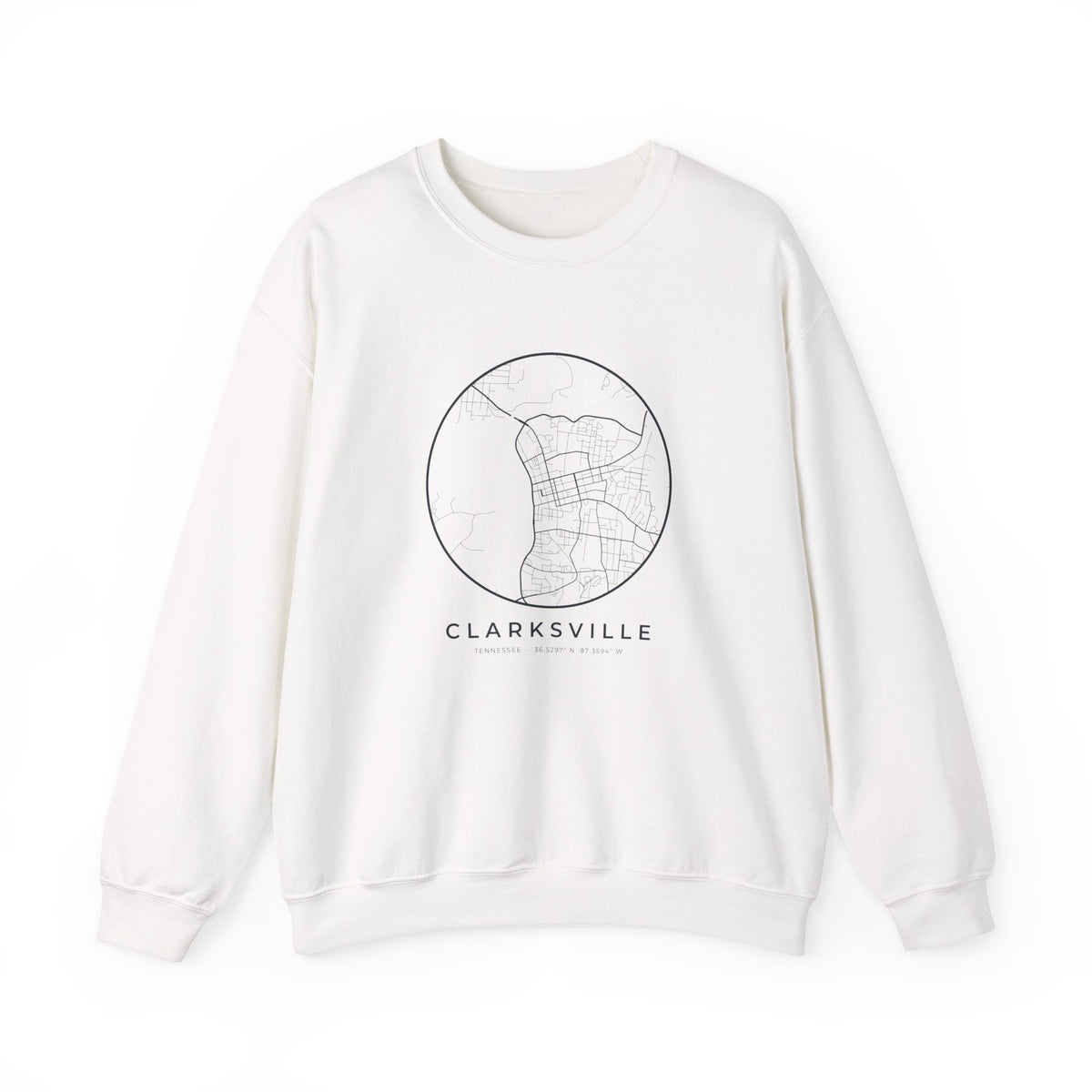 Clarksville Street Map Crewneck Sweatshirt