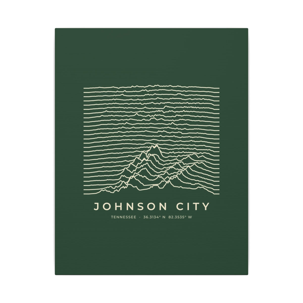 Johnson City Ridgeline Canvas Print (Forest Green)