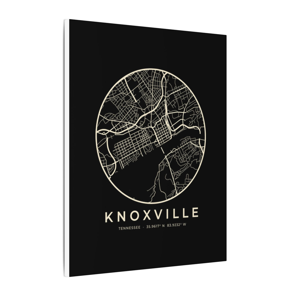 Knoxville Street Map Canvas Print (Black)