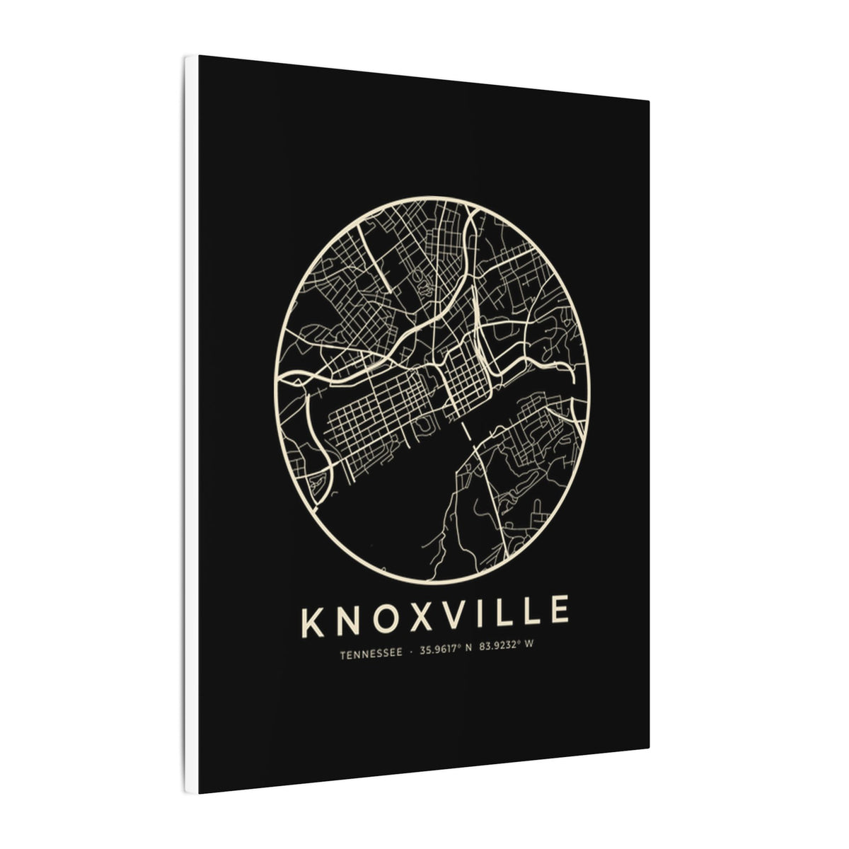 Knoxville Street Map Canvas Print (Black)