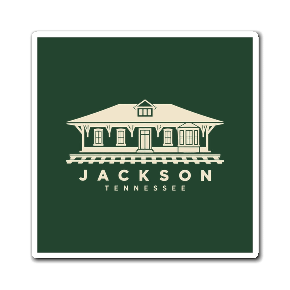 Jackson Train Depot Magnet (Forest Green)
