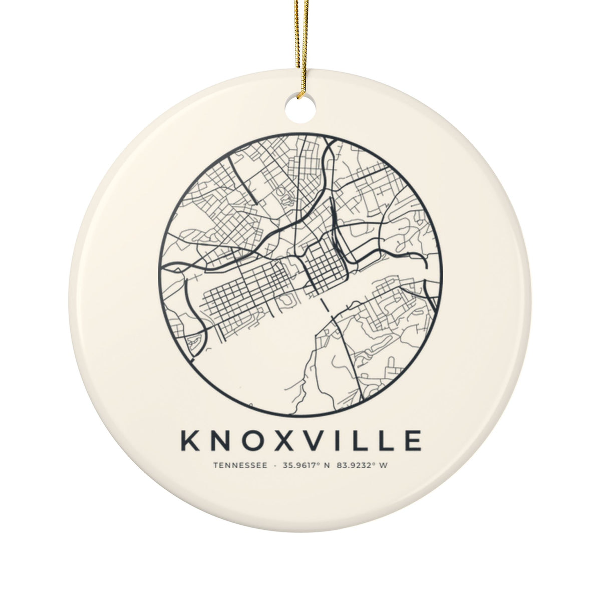 Knoxville Street Map Ornament