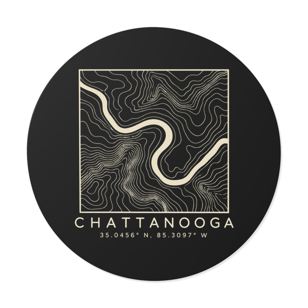 Chattanooga Topo Map Sticker (Black)