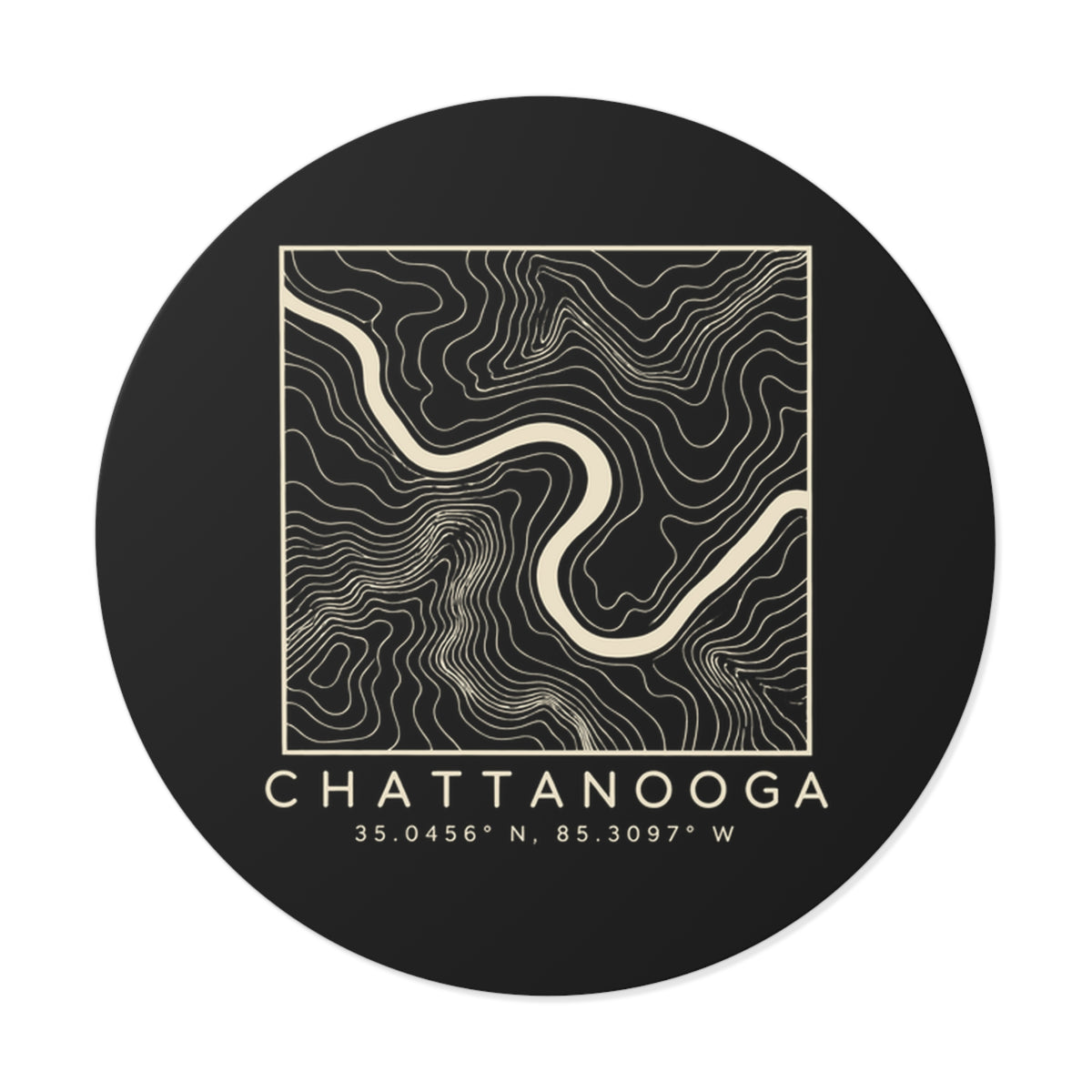 Chattanooga Topo Map Sticker (Black)