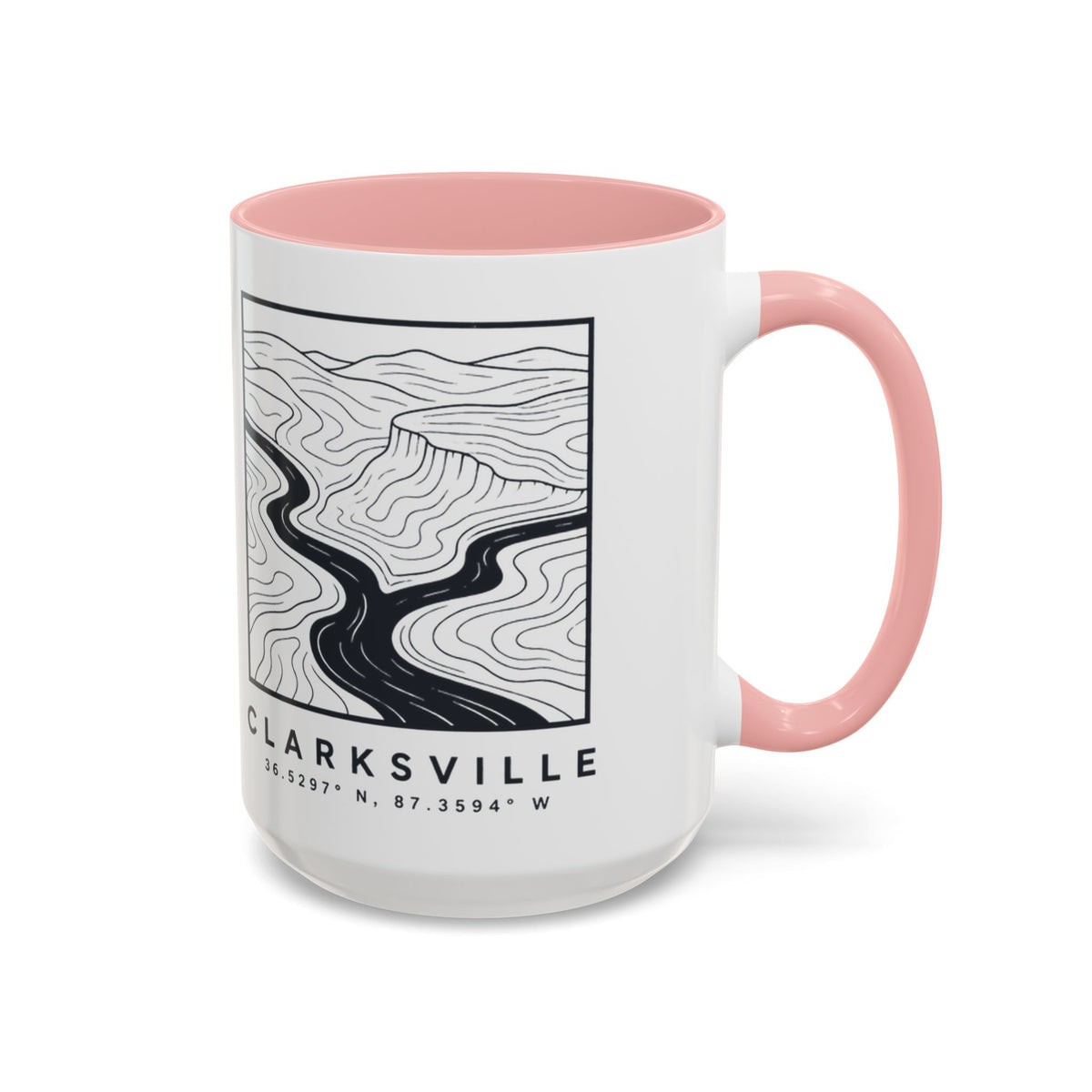 Clarksville Topo Map Accent Mug