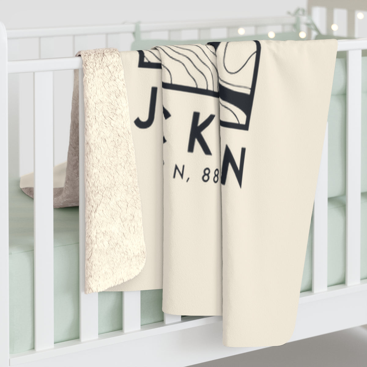 Jackson Topo Map Sherpa Blanket