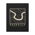 Nashville Topo Map Canvas Print (Black)