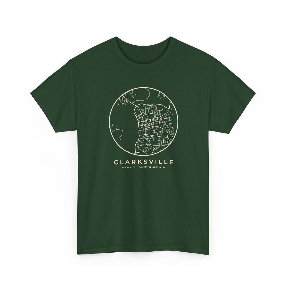 Clarksville Street Map T-Shirt