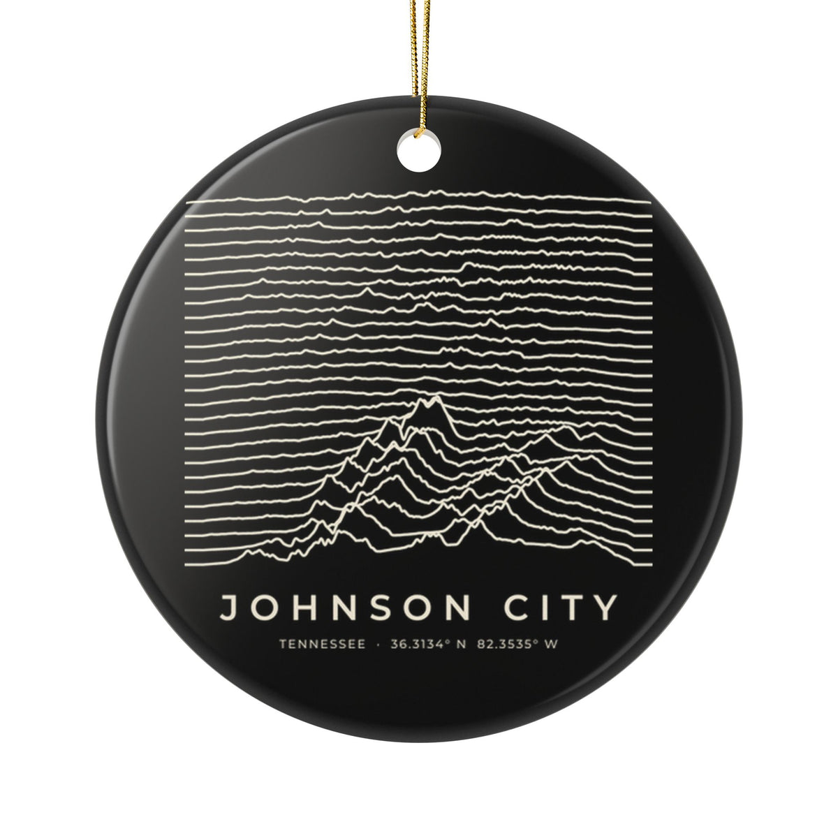 Johnson City Ridgeline Ornament (Black)