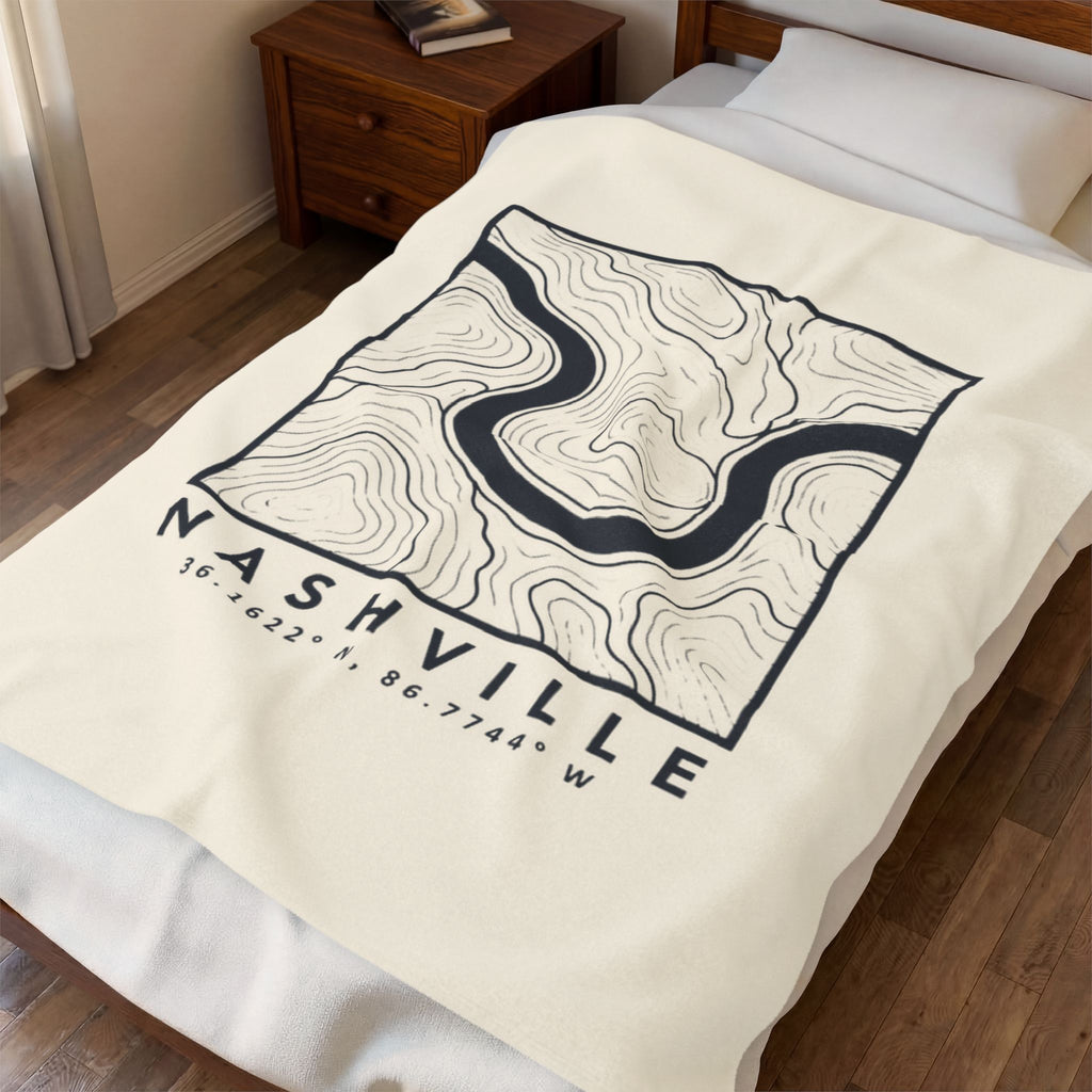 Nashville Topo Map Blanket