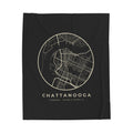 Chattanooga Street Map Blanket (Black)
