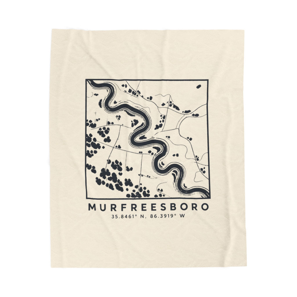 Murfreesboro Topo Map Blanket