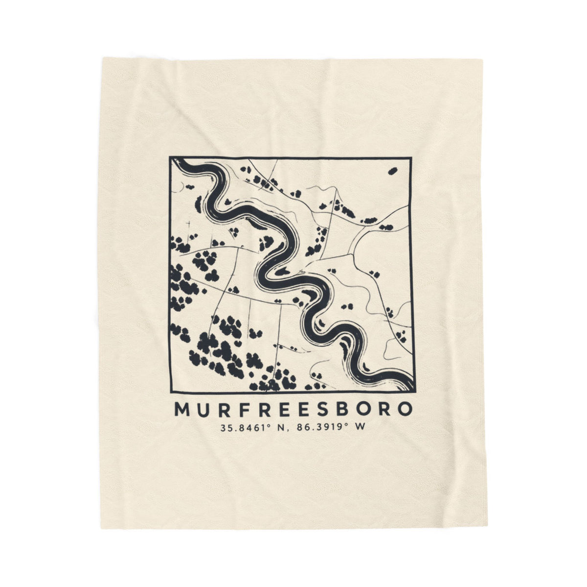 Murfreesboro Topo Map Blanket