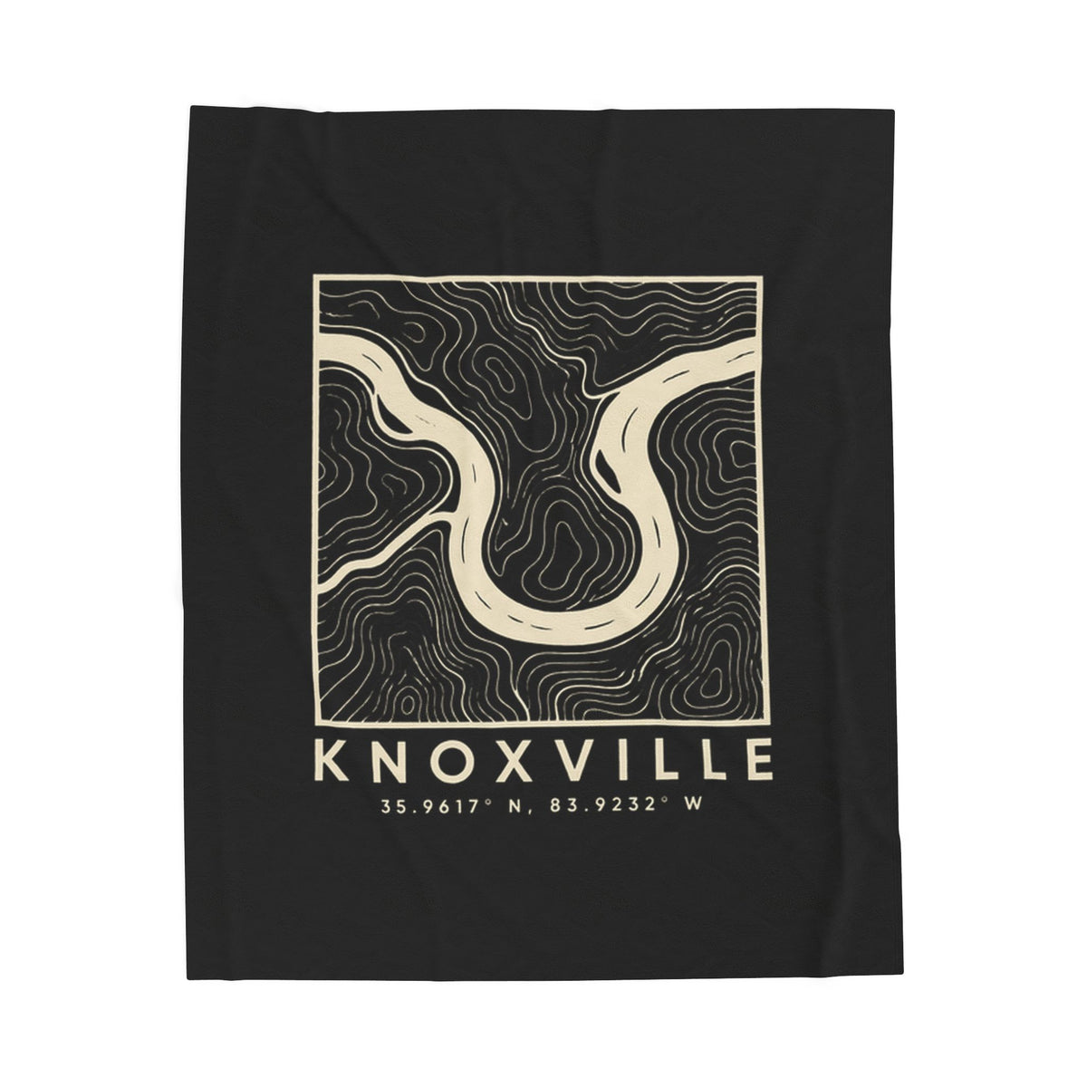 Knoxville Topo Map Blanket (Black)