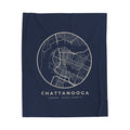 Chattanooga Street Map Blanket (Navy)