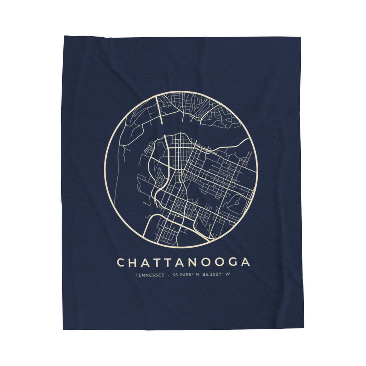 Chattanooga Street Map Blanket (Navy)