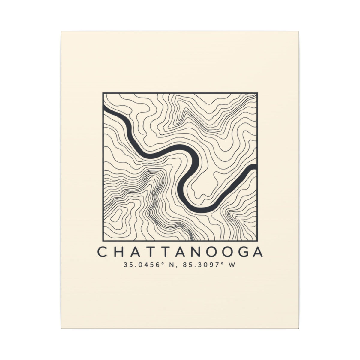 Chattanooga Topo Map Canvas Print