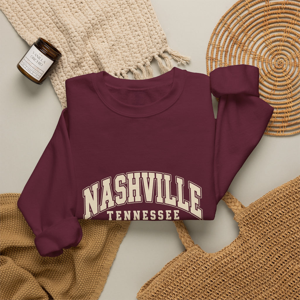 Nashville Vintage Varsity Crewneck Sweatshirt