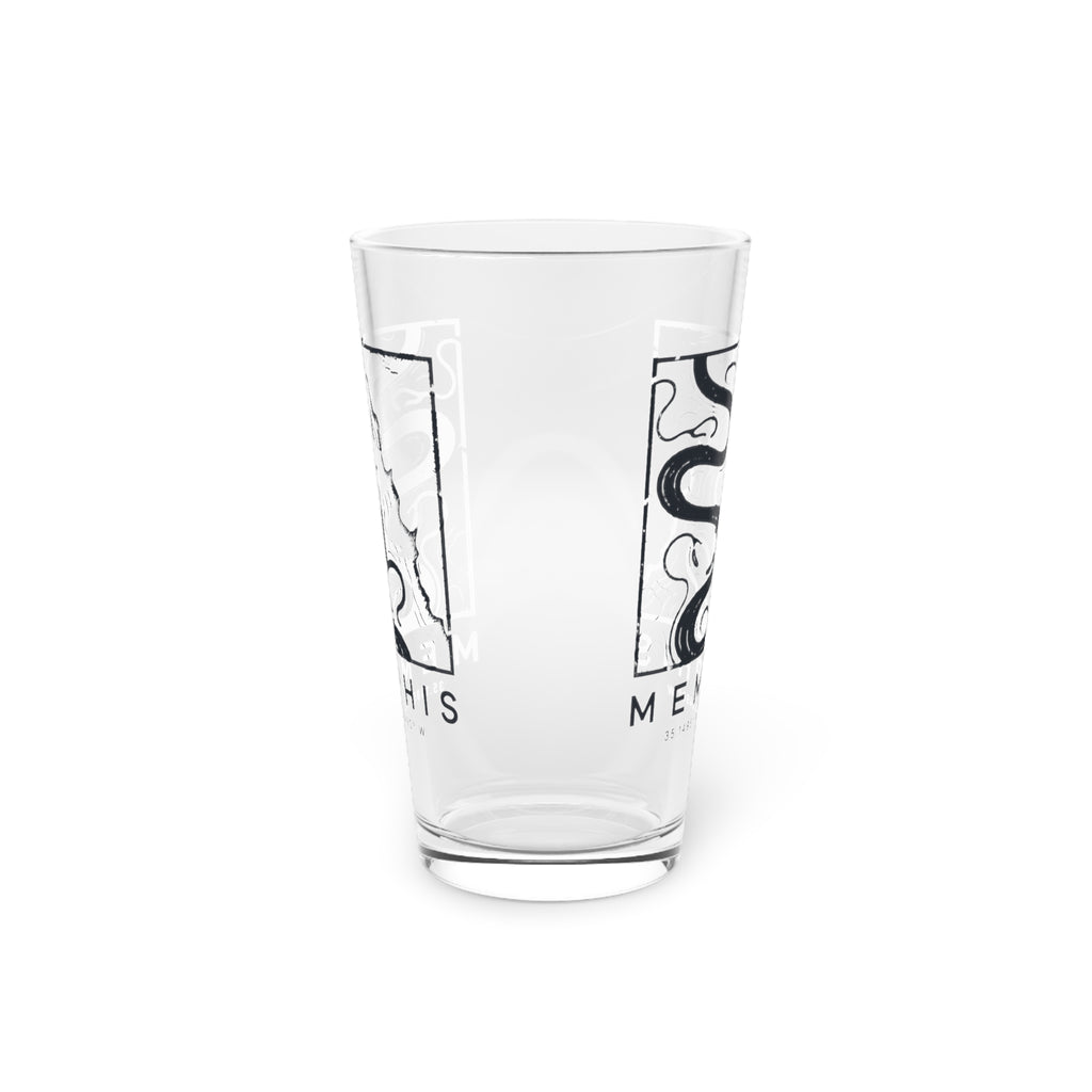 Memphis Topo Map Pint Glass