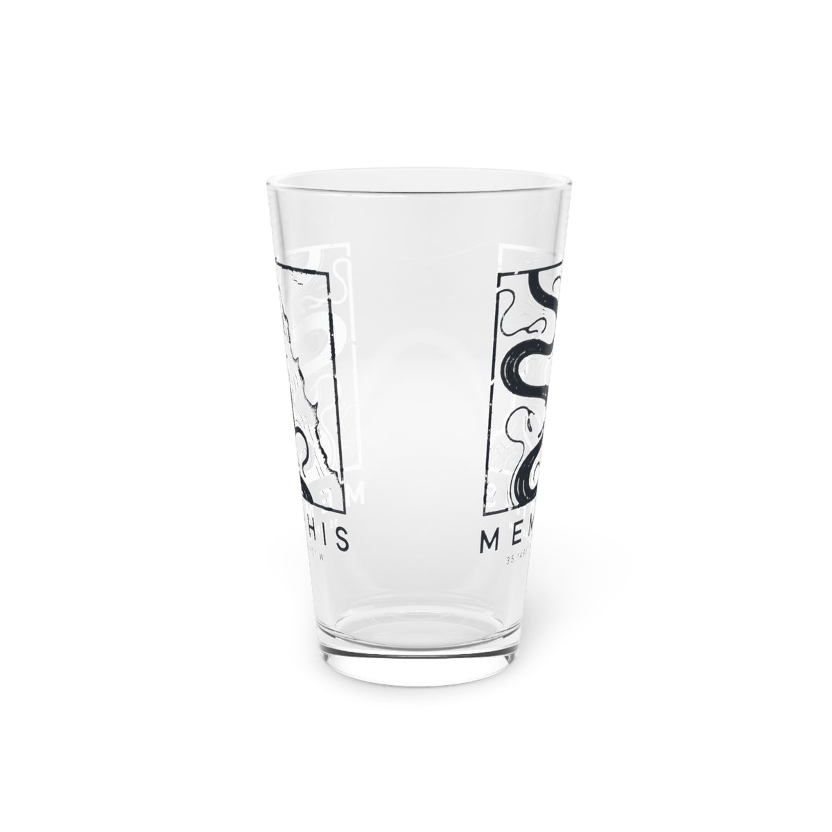 Memphis Topo Map Pint Glass