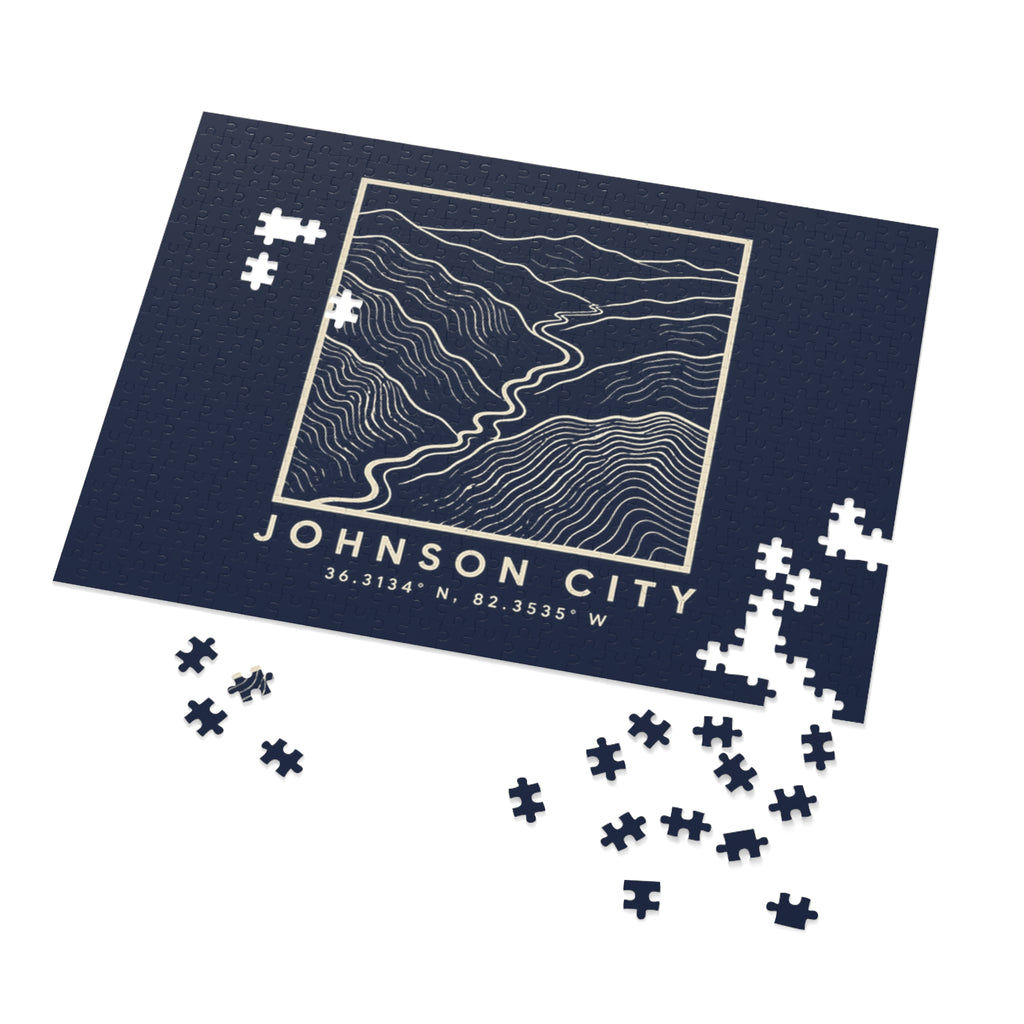 Johnson City Topo Map Puzzle (Navy)