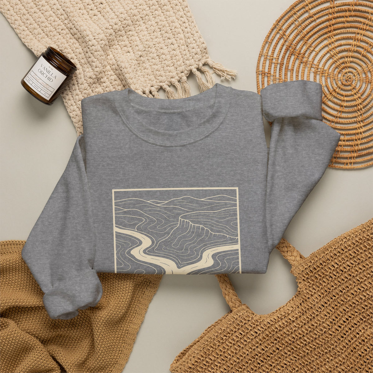 Clarksville Topo Map Crewneck Sweatshirt