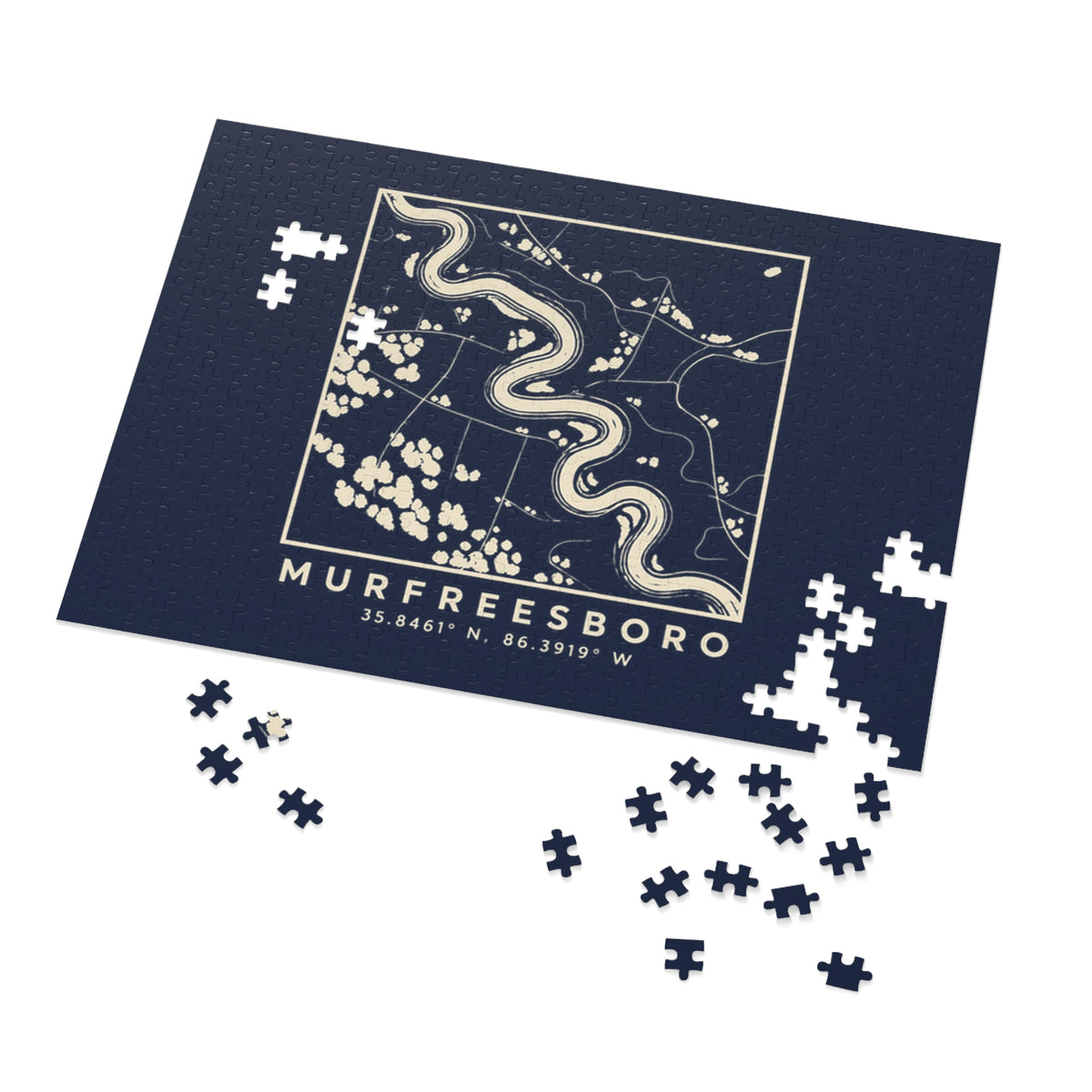 Murfreesboro Topo Map Puzzle (Navy)