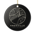 Knoxville Street Map Ornament (Black)