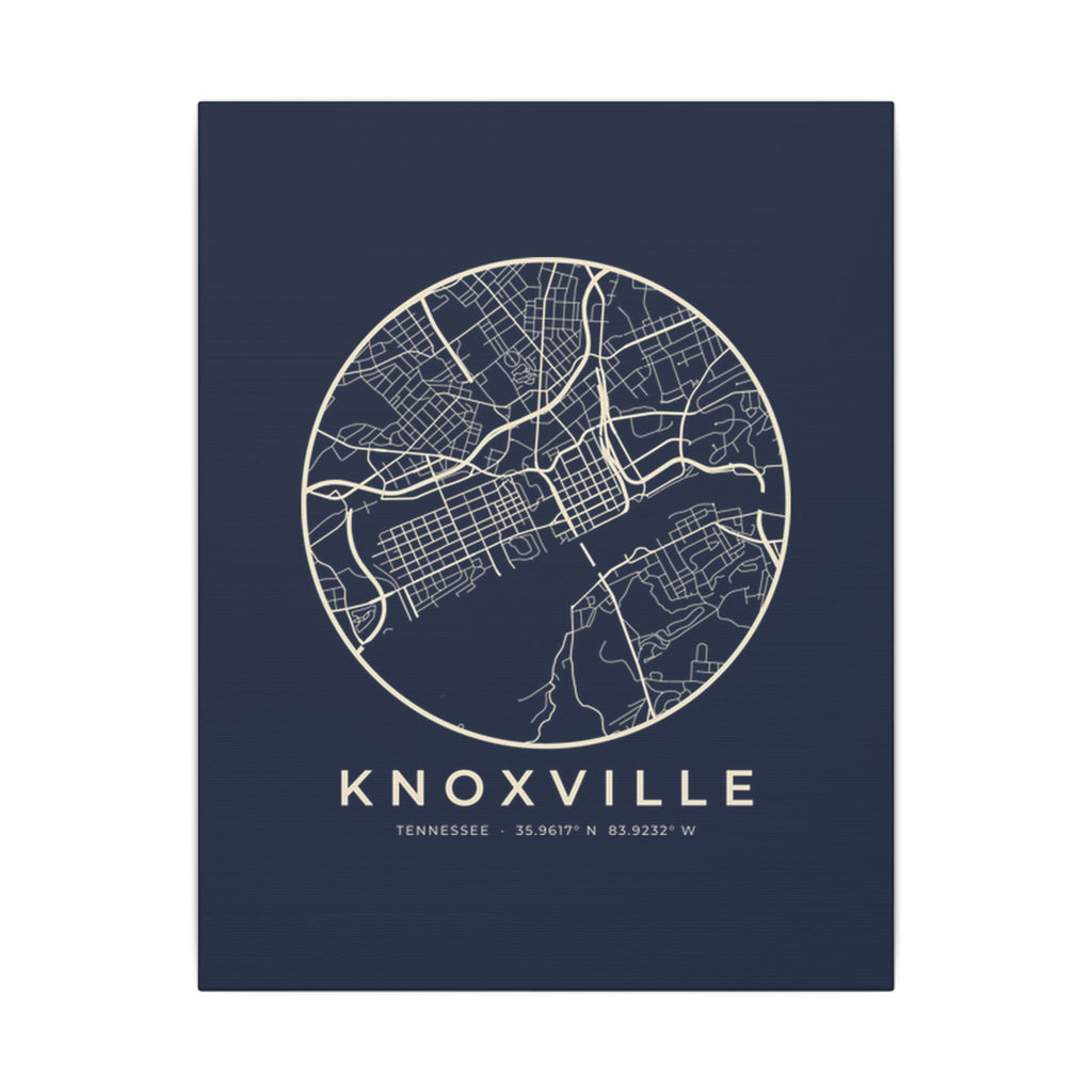 Knoxville Street Map Canvas Print (Navy)