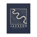Jackson Topo Map Canvas Print (Navy)