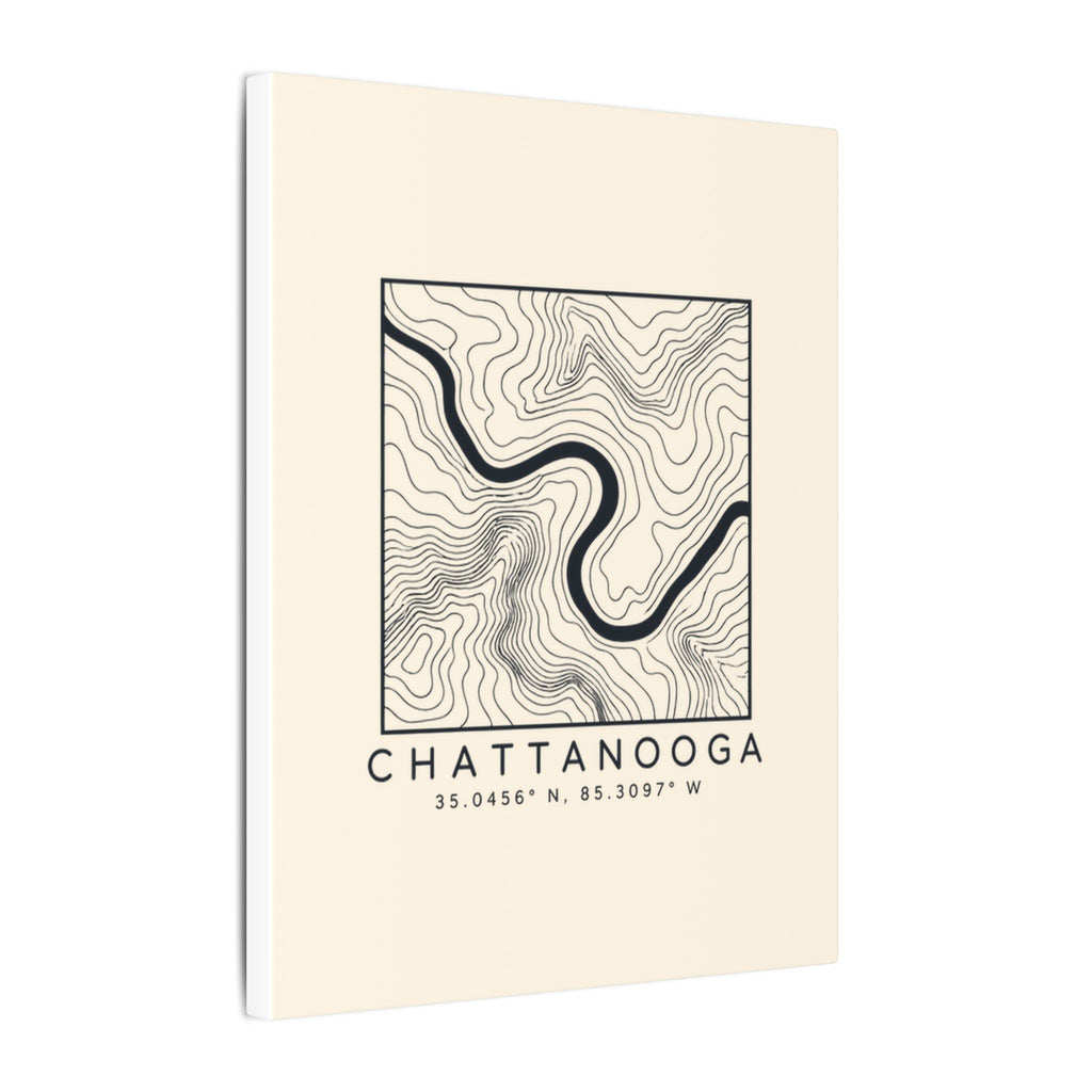 Chattanooga Topo Map Canvas Print