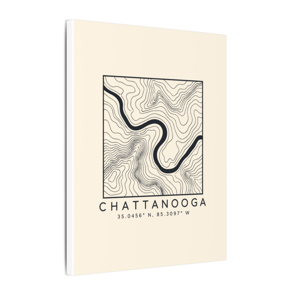 Chattanooga Topo Map Canvas Print