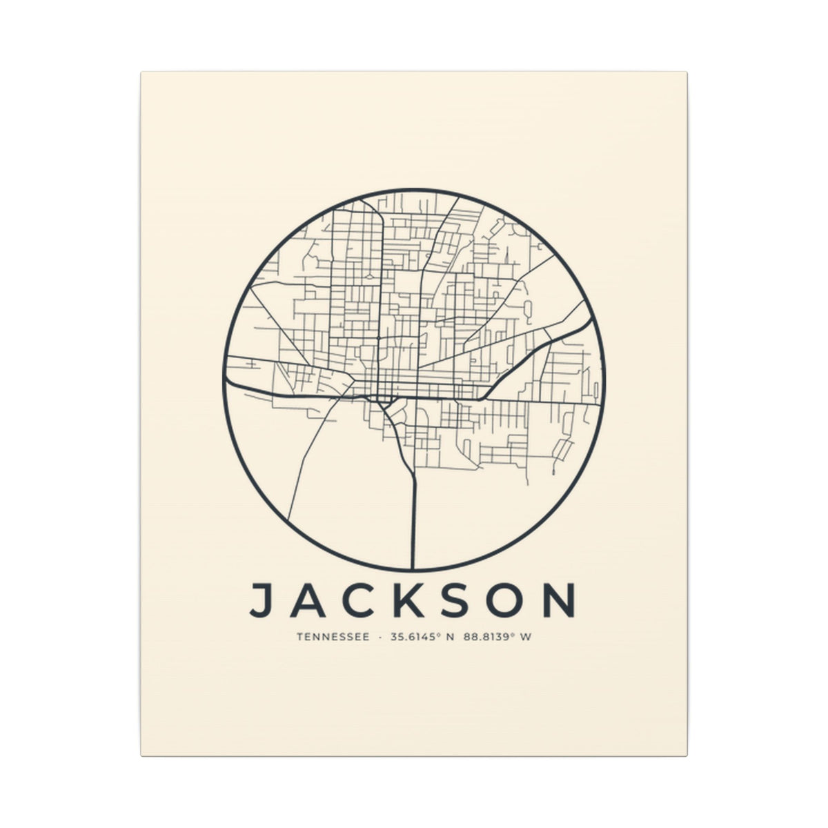 Jackson Street Map Canvas Print