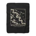 Murfreesboro Topo Map Sherpa Blanket (Black)