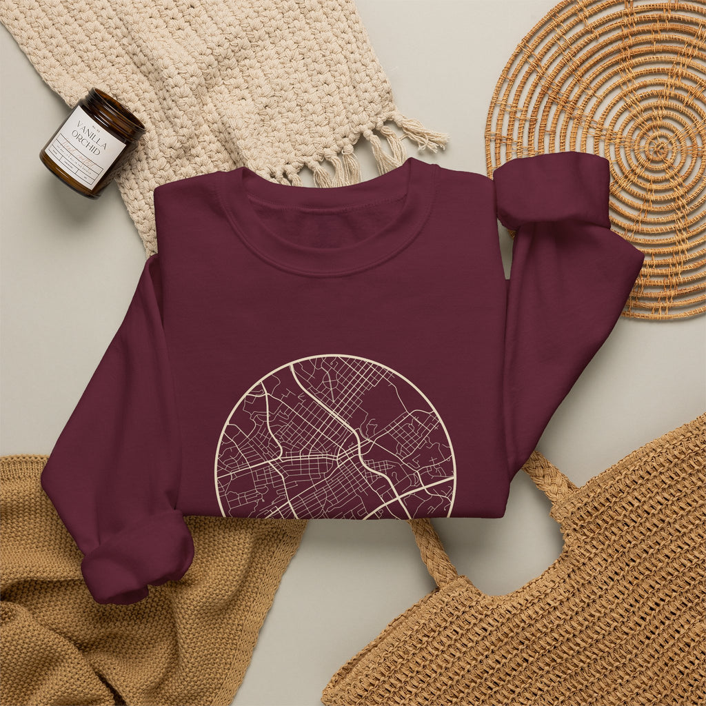Johnson City Street Map Crewneck Sweatshirt