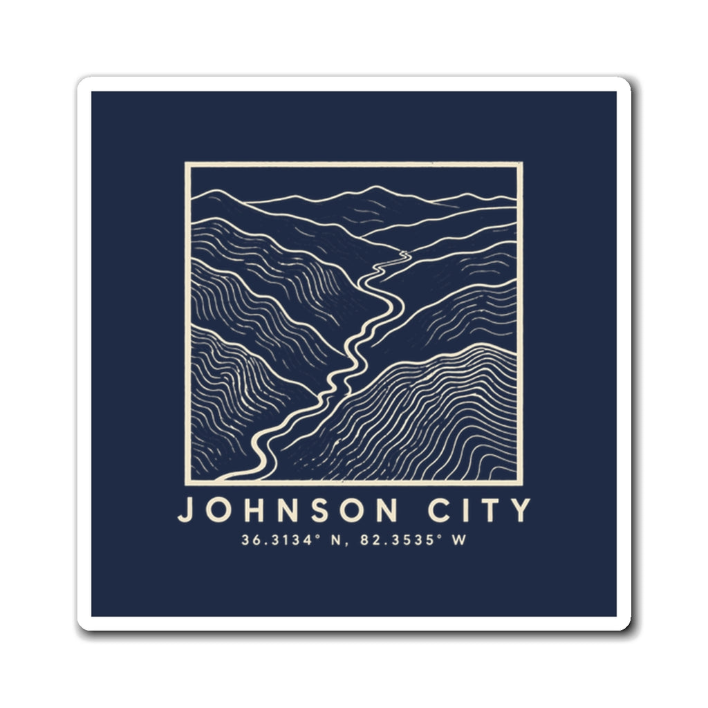 Johnson City Topo Map Magnet (Navy)