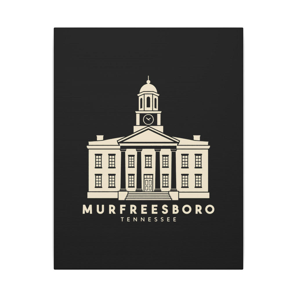 Murfreesboro Rutherford County Courthouse Canvas Print (Black)