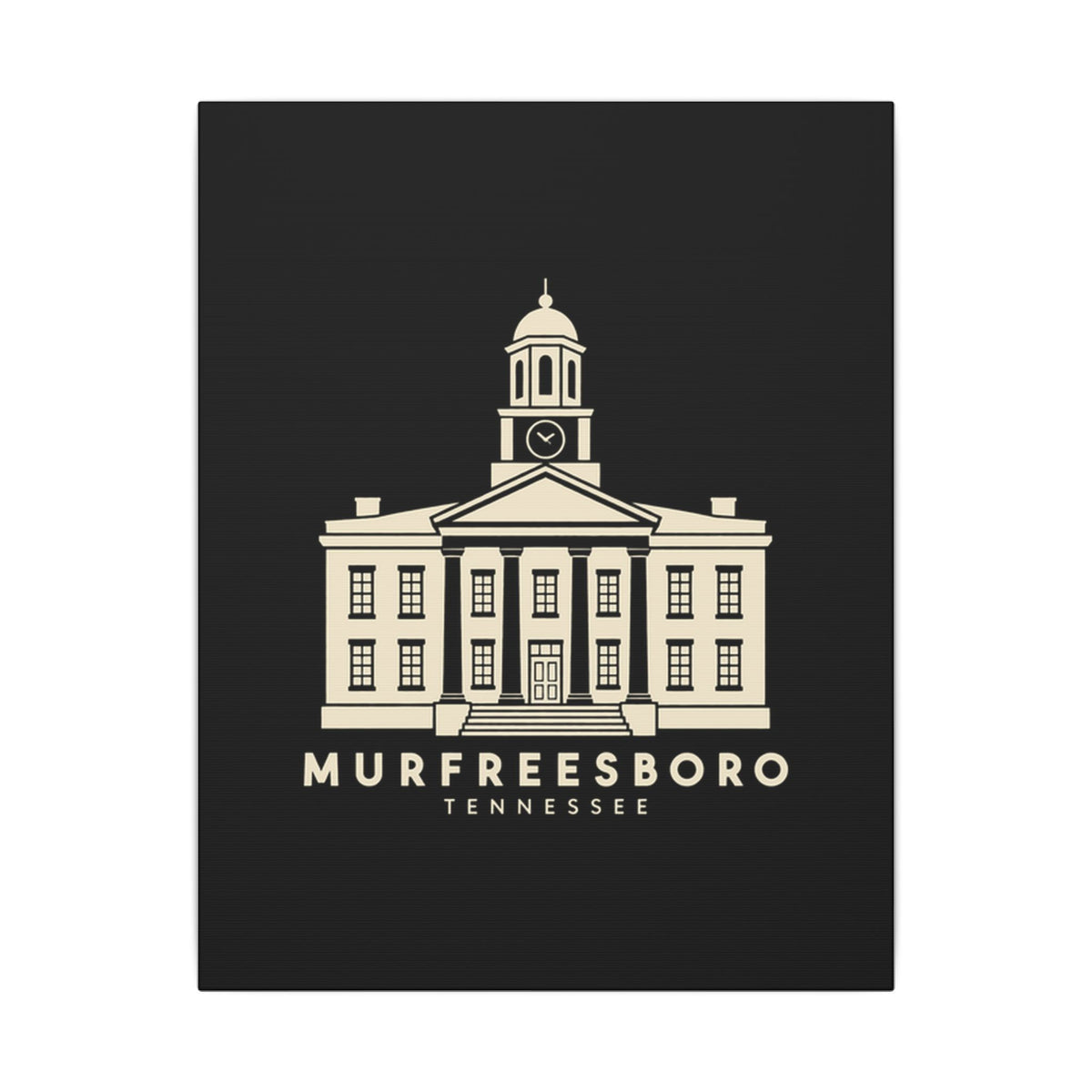 Murfreesboro Rutherford County Courthouse Canvas Print (Black)